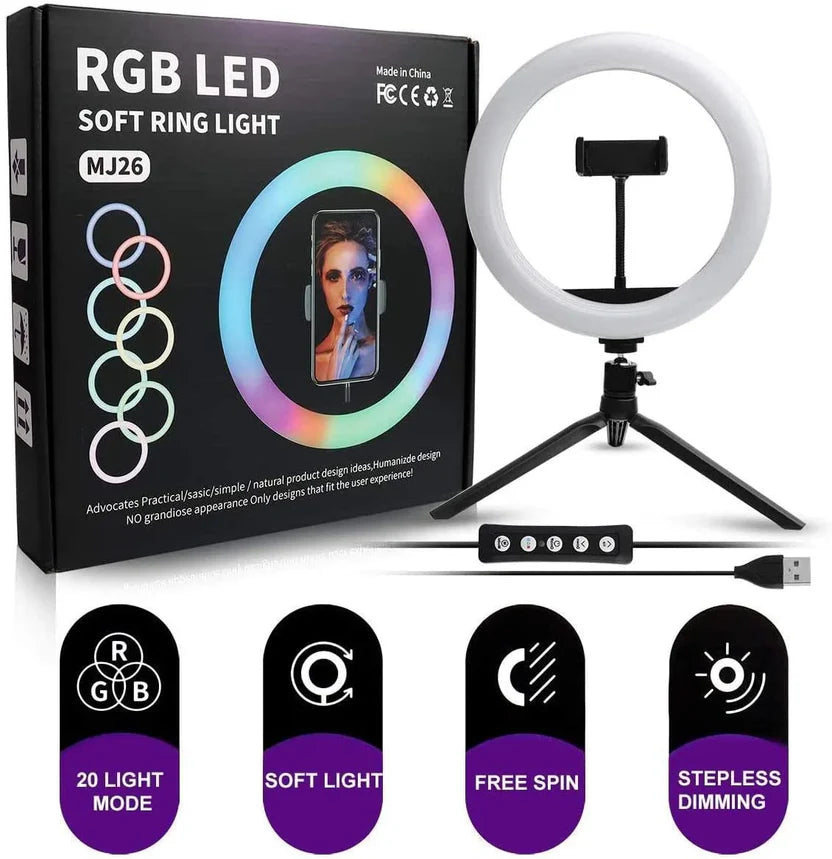 MJ26 10-Inch (26cm) RGB Soft Ring Light